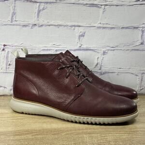 Cole Haan 2.Zerogrand Oxblood Chukka Boots Men's 11 Leather Lace Up Burgundy